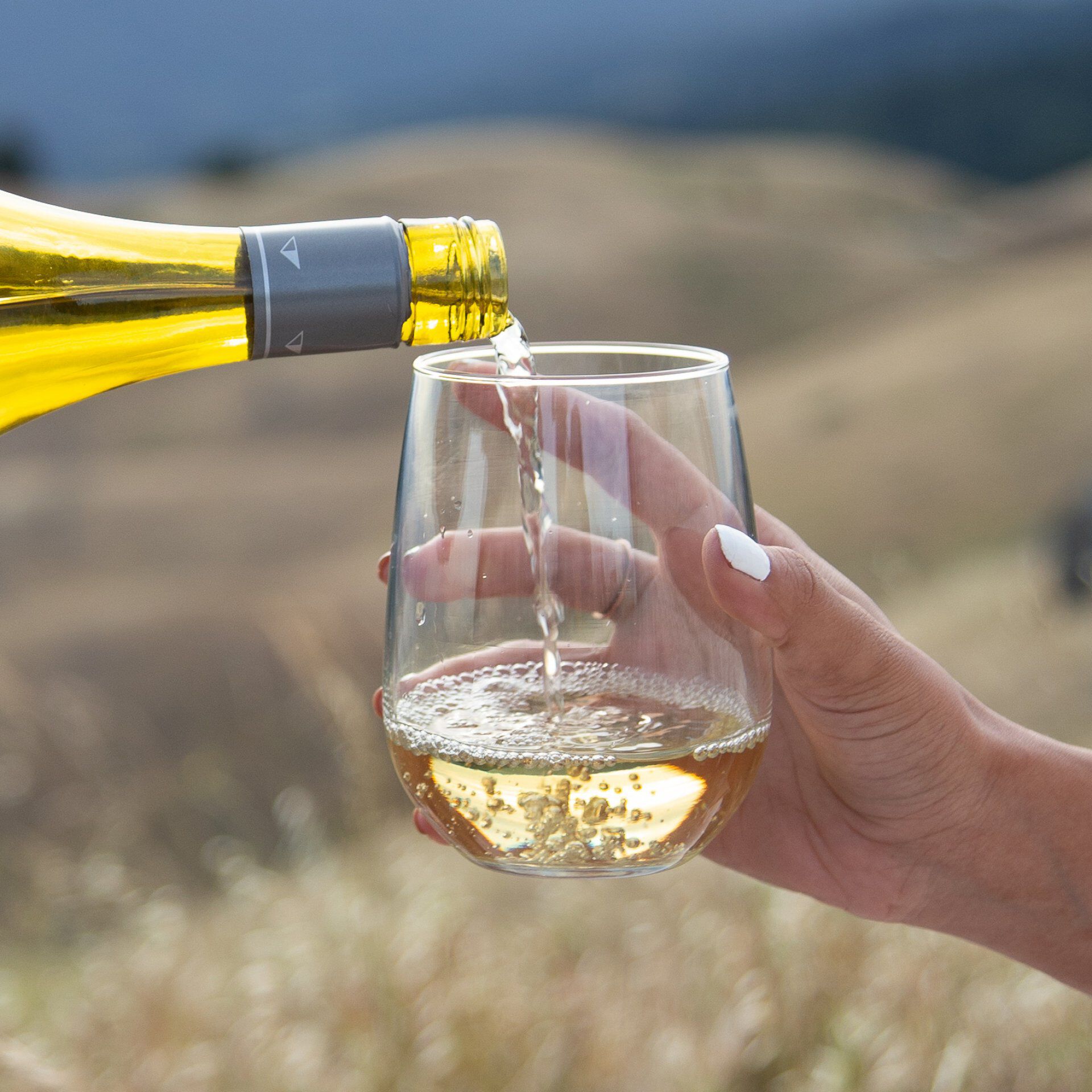 Wine being poured into a glass